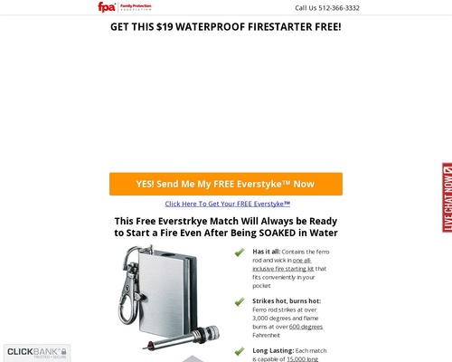 FREE EverStryke Waterproof Match - Survival Life